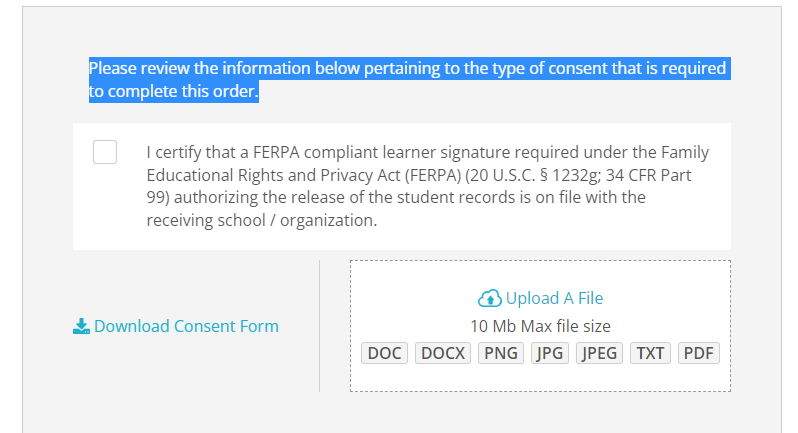 FERPA agreement consent